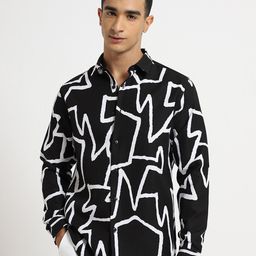 Banana Club Classic Abstract Printed Casual Shirt-image-72