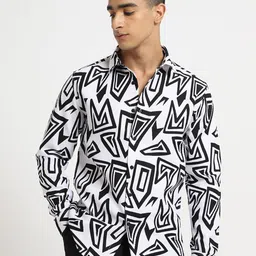 Banana Club Classic Abstract Printed Casual Shirt-image-71