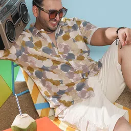 Instafab Plus Classic Abstract Printed Cotton Casual Shirt-23