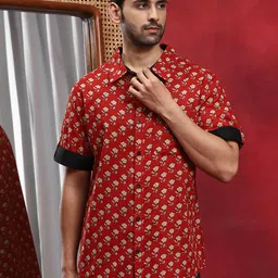 AKS Floral Printed Cotton Casual Shirt-image-83