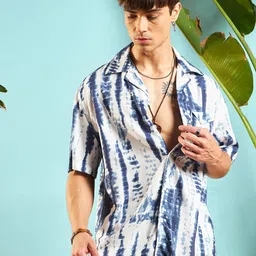 MASCLN SASSAFRAS Unisex Relaxed Opaque Printed Casual Shirt-image-66