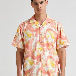Pepe Jeans Relaxed Tie And Dye Cuban Collar Cotton Casual Shirt-picture-21