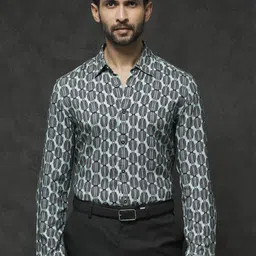 RARE RABBIT Men Tulls Slim Fit Printed Formal Shirt-image-82