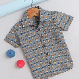 The Magic Wand Boys Floral Printed Slim Fit Casual Cotton Shirt-image-80