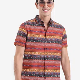 KETCH Slim Fit Ethnic Printed Casual Shirt-image-62