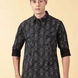 VALEN CLUB India Slim Abstract Printed Slim Fit Pure Cotton Casual Shirt-image-37
