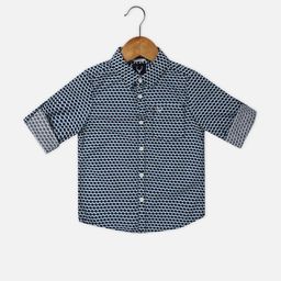 Allen Solly Junior Boys Slim Fit Geometric Printed Pure Cotton Casual Shirt-image-99