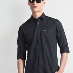 Arrow Sport Slim Fit Micro Ditsy Printed Twill Casual Pure Cotton Shirt-image-97