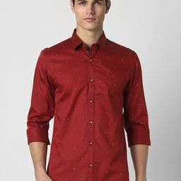Peter England Casuals Slim Fit Micro Ditsy Printed Long Sleeve Cotton Casual Shirt-image-68