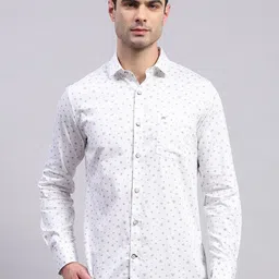 Monte Carlo Classic Spread Collar Slim Fit Opaque Printed Cotton Casual Shirt-picture-29