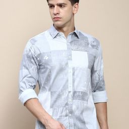 INVICTUS Geometric Printed Sport Slim Fit Cotton Twill Casual Shirt-picture-16
