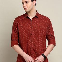 INVICTUS Sport Slim Fit Micro Ditsy Printed Cotton Casual Shirt-image-101
