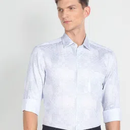 Arrow Slim Fit Ethnic Motifs Printed Pure Cotton Formal Shirt-picture-17