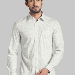 Parx Men Off-White Slim Fit Opaque Printed Casual Shirt-image-43