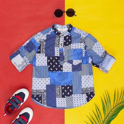 Pantaloons Junior Boys Ethnic Motifs Printed Cotton Casual Shirt-image-80