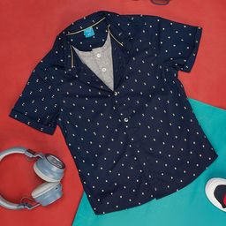 YU by Pantaloons Boys Micro Ditsy Printed Pure Cotton Casual Shirt-image-124