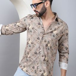 Indian Needle Men Classic Floral Opaque Printed Casual Shirt-image-45