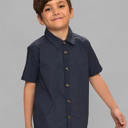 MiArcus Boys Micro Ditsy Printed Cotton Casual Shirt-image-96