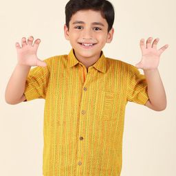 Fabindia Boys Geometric Printed Cotton Casual Shirt-image-17