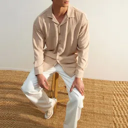 Trendyol Spread Collar Long Sleeves Opaque Casual Shirt-image-33