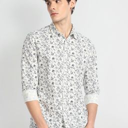 Flying Machine Floral Printed Pure Cotton Casual Shirt-image-91