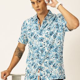 Thomas Scott Men Premium Floral Printed Spread Collar Casual Shirt-picture-29