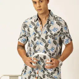 Thomas Scott Men Premium Floral Printed Spread Collar Casual Shirt-image-55