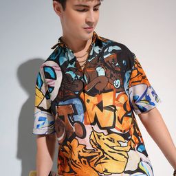 HIGHLANDER Abstract Printed Casual Shirt-image-11
