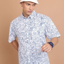 HIGHLANDER Men Conversational Printed Oversized Casual Shirt-image-31
