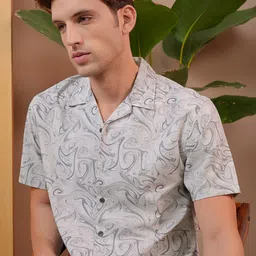 LOCOMOTIVE Premium Printed Cuban Collar Relaxed Shirt-image-41