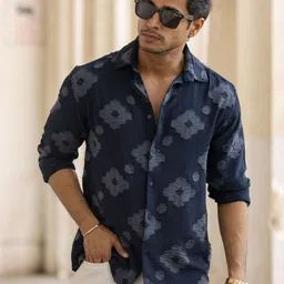 Powerlook Men Spread Collar Floral Printed Casual Shirt-image-62