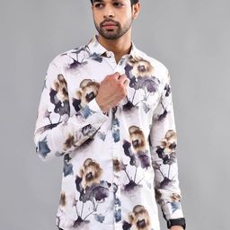 DEZANO Modern Floral Printed Cotton Casual Shirt-image-47