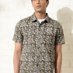 Fabindia Men Opaque Printed Casual Shirt-image-64