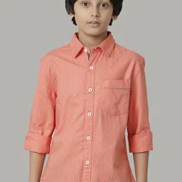 UNDER FOURTEEN ONLY Boys Micro Ditsy Printed Cotton Casual Shirt-image-95