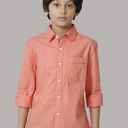 UNDER FOURTEEN ONLY Boys Geometric Printed Casual Cotton Shirt-image-79