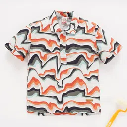 Ed-a-Mamma Boys Abstract Printed Regular Fit Opaque Cotton Casual Shirt-picture-0