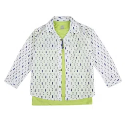 mothercare Boys Opaque Conversational Printed Pure Cotton Casual Shirt With T-Shirt-image-46