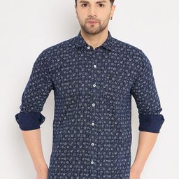 Duke Spread Collar Slim Fit Floral Cotton Opaque Printed Casual Shirt-image-59