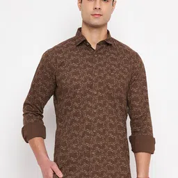 Duke Slim Fit Floral Printed Cotton Casual Shirt-image-21