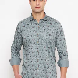 Duke Slim Fit Floral Printed Cotton Casual Shirt-image-92