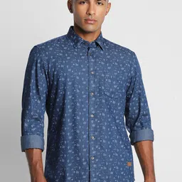 Peter England Casuals Men Slim Fit Floral Opaque Printed Casual Shirt-image-27