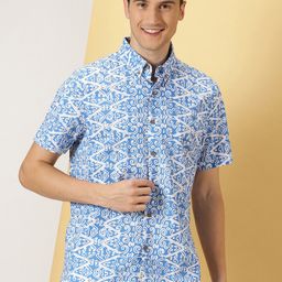 Thomas Scott Printed Smart Slim Fit Floral Opaque Casual Shirt-image-4