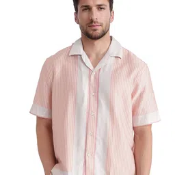 RARE RABBIT Men Comfort Relaxed Fit Cuban Collar Shepherd Checked Cotton Casual Shirt-image-94