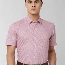 Peter England Men Red Slim Fit Printed Formal Shirt-image-52