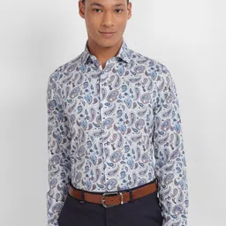 Allen Solly Slim Fit Ethnic Motifs Printed Pure Cotton Formal Shirt-image-77