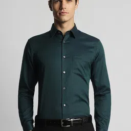 Peter England Elite Slim Fit Pure Cotton Formal Shirt-picture-37