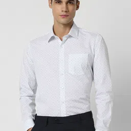 Van Heusen Slim Fit Micro Ditsy Printed Pure Cotton Formal Shirt-image-85