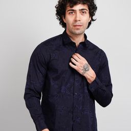 TIM PARIS Floral Printed Opaque Cotton Casual Shirt-image-26