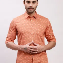 Parx Slim Fit Cotton Printed Formal Shirt-image-5
