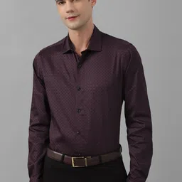 Allen Solly Micro Printed Spread Collar Long Sleeve Slim Fit Cotton Formal Shirt-picture-8